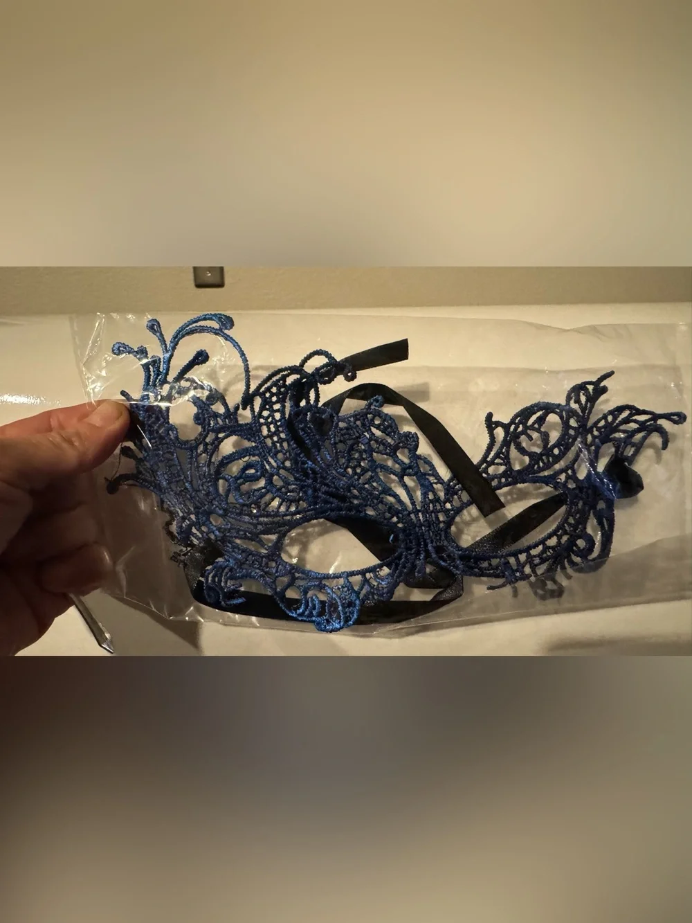Set of 3 Embroidered Rainbow, Black and Blue Women's Masquerade Mask
